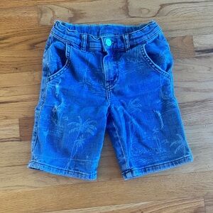 Zara distressed denim shorts with palm print. Boy size 7